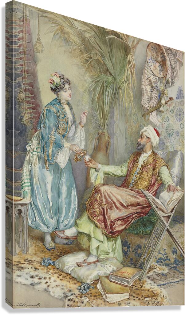 Teatime by Amedeo Simonetti [1874–1922] Canvas Print