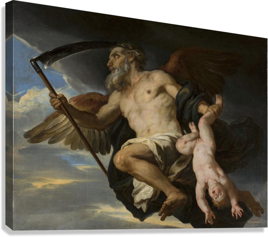 Chronos by Giovanni Francesco Romanelli [1610–1662] Canvas Print