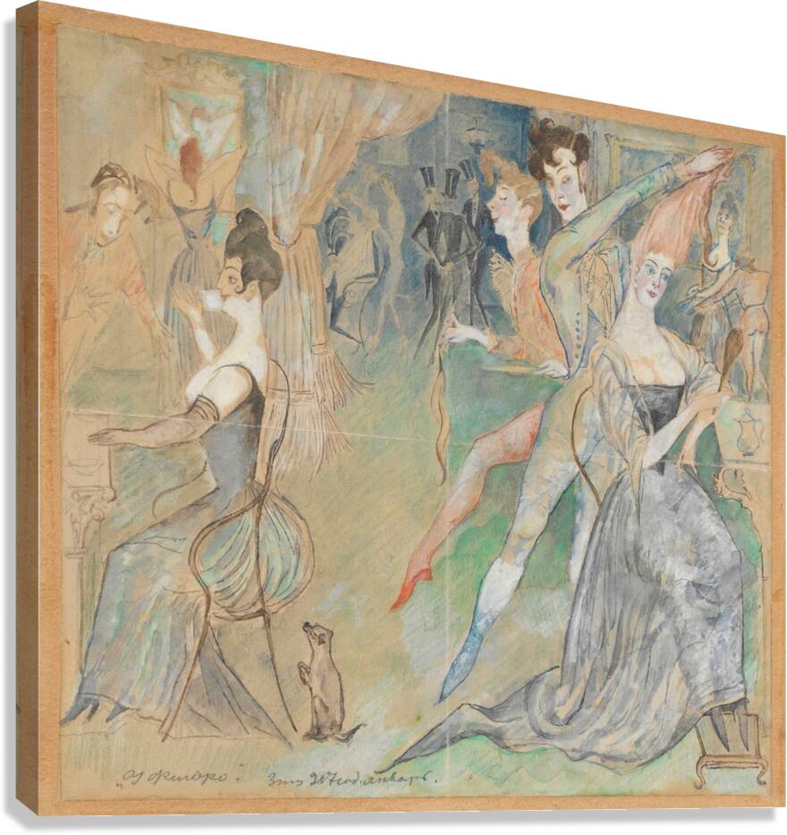 At Figaro’s [at a hairdresser’s] [1917] by Zygmunt Waliszewski [1897–1936] Canvas Print