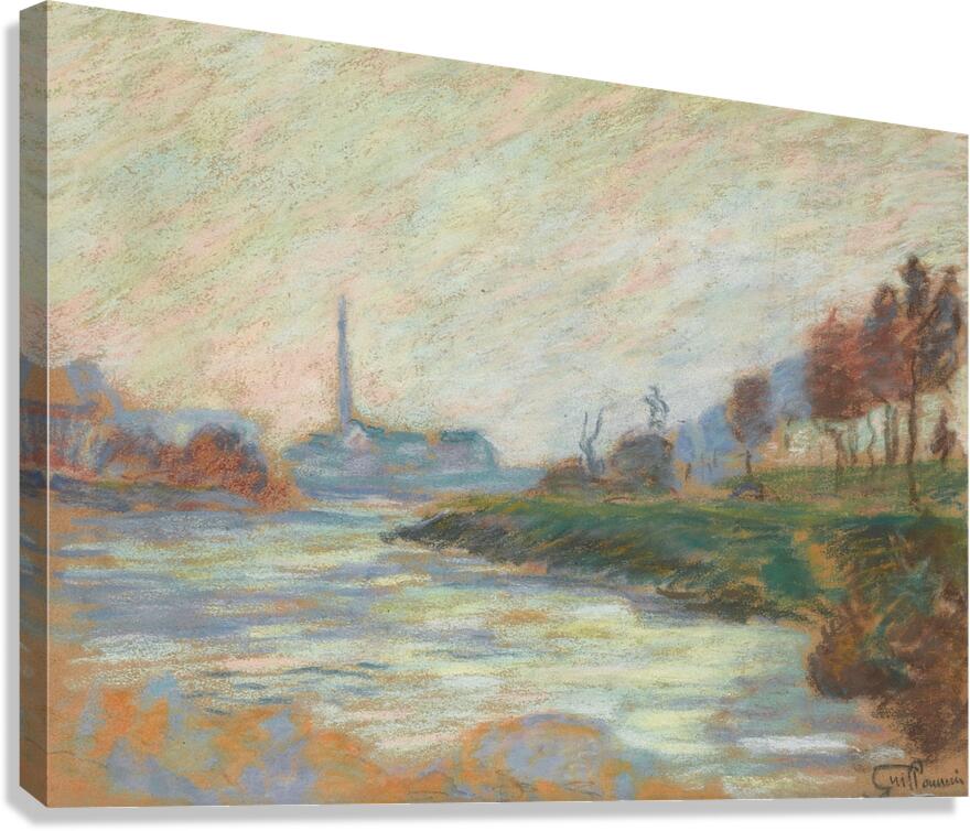 Confluent De La Marne Et De La Seine. Île De La France [1885] by Armand Guillaumin [1841–1927] Canvas Print