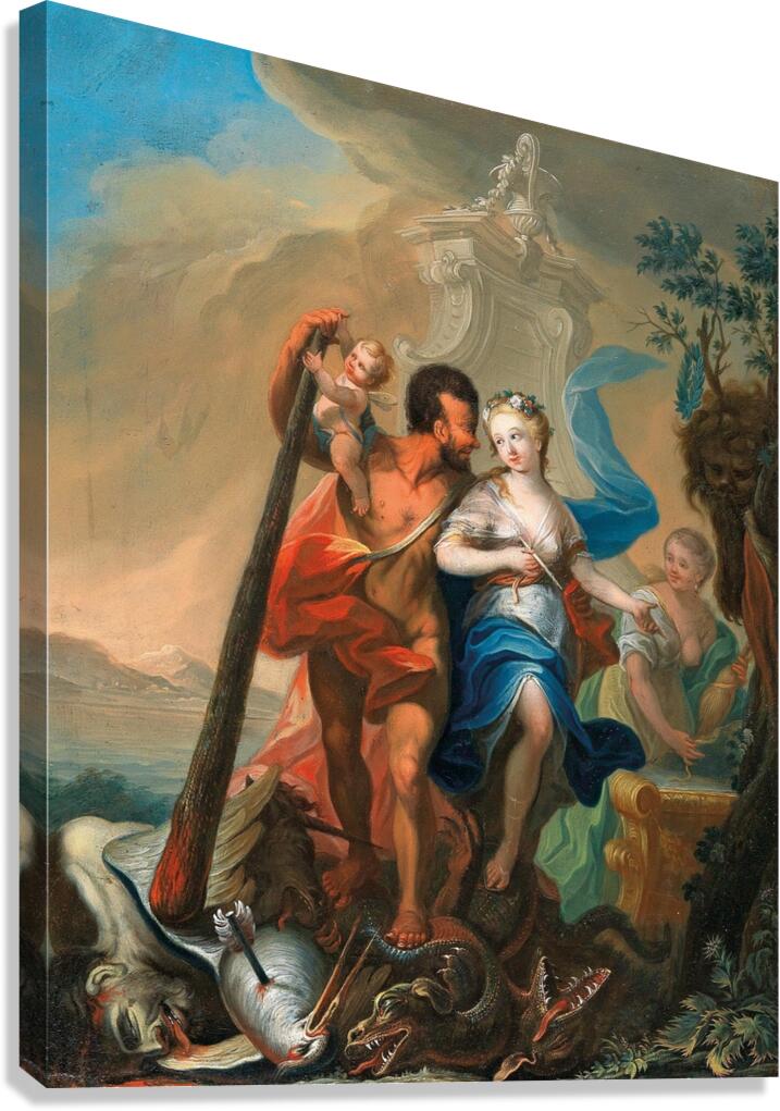 Perseus saving Andromeda [1741] by Josef Adam Ritter von Mölck [1714–1794] Canvas Print