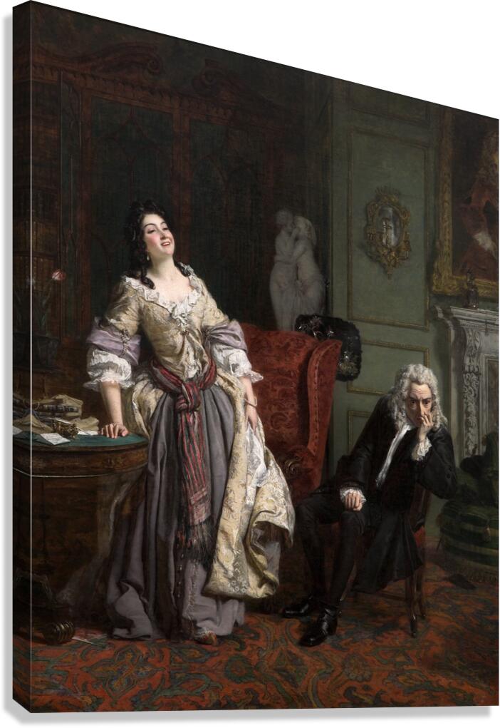 Pope Makes Love To Lady Mary Wortley Montagu [1852] by William Powell Frith [1819–1909] Canvas Print