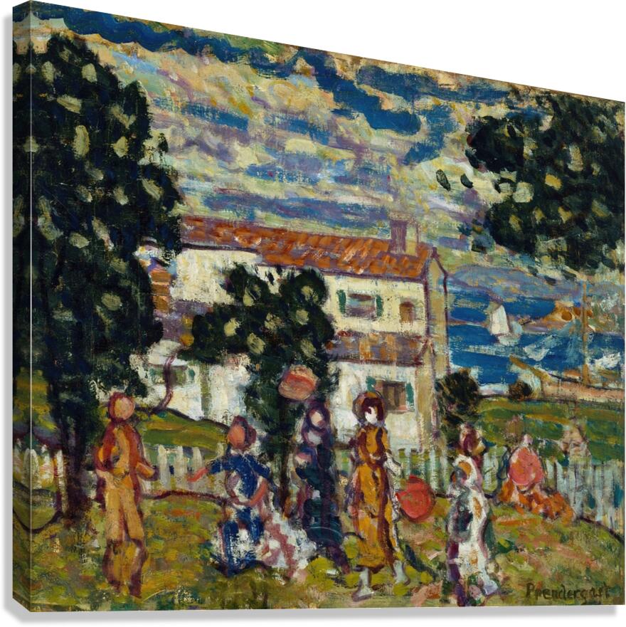 New England Village by Maurice Prendergast [1858–1924] Canvas Print