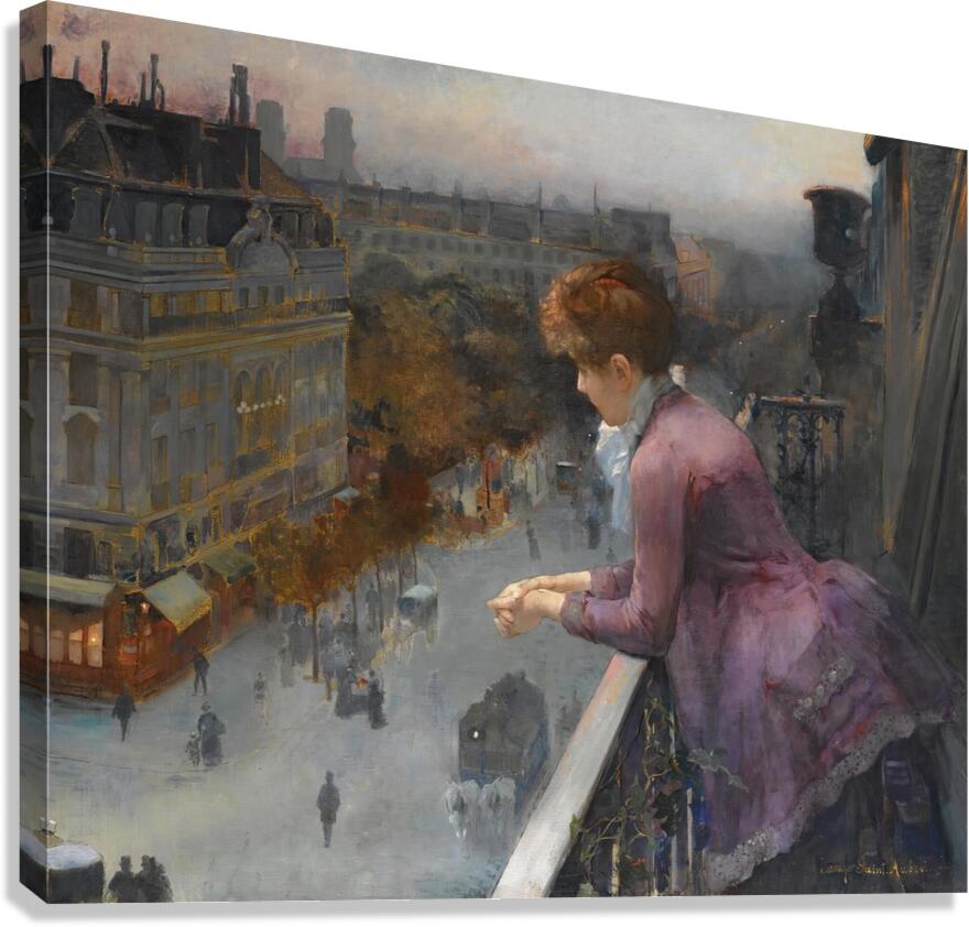 Au Dessus Du Boulevard De Sebastopol. Paris by Charles Leroy Saint Aubert [1852–1907] Canvas Print