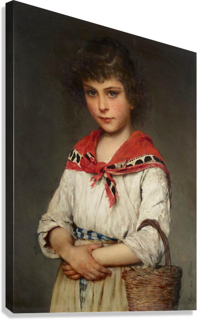 A Neapolitan Girl by Eugen von Blaas [1843–1931] Canvas Print