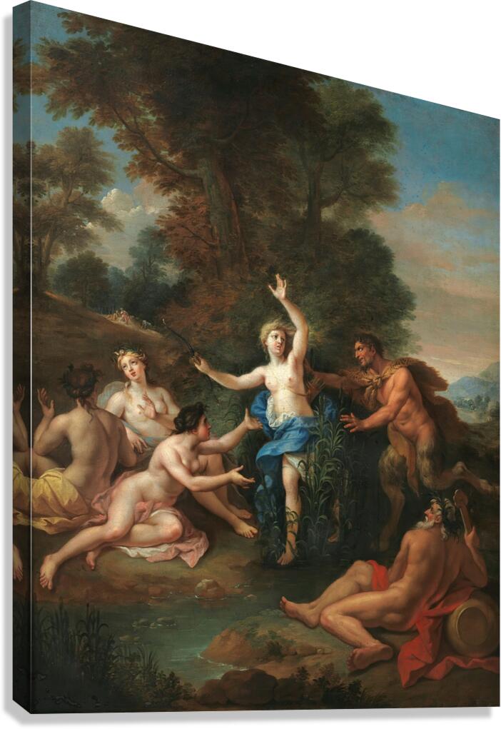 Pan and Syrinx by Louis de Boullogne the Younger [1654–1733] Canvas Print
