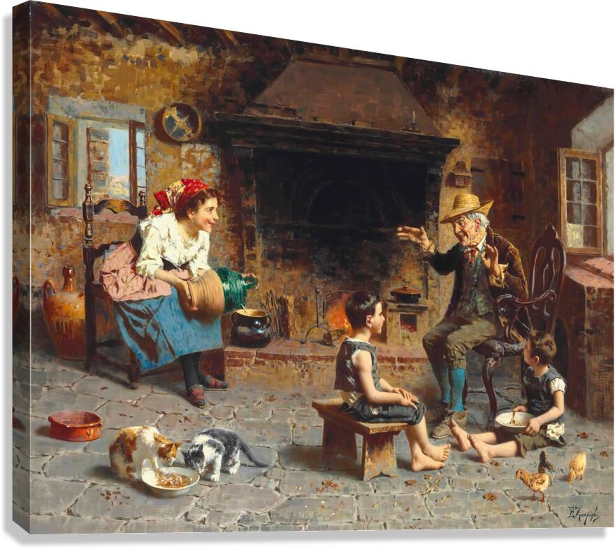 Storytime by Eugenio Zampighi [1859–1944] Canvas Print