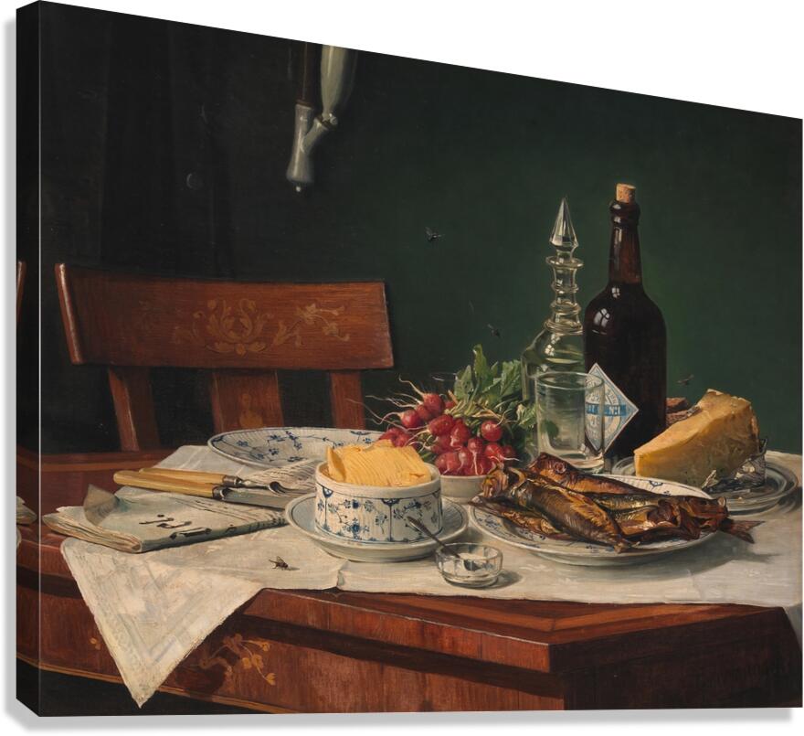 Et Frokostbord [1884] by Oluf August Hermansen [1849–1897] Canvas Print