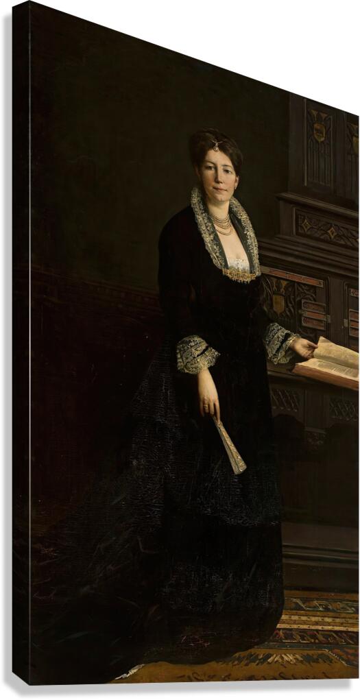 Portrait of a woman [1879] by Tadeusz Ajdukiewicz [1852–1916] Canvas Print