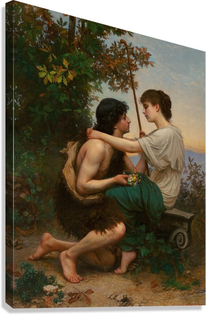 Daphnis and Chloe [1893] by Camille Félix Bellanger [1853–1923] Canvas Print