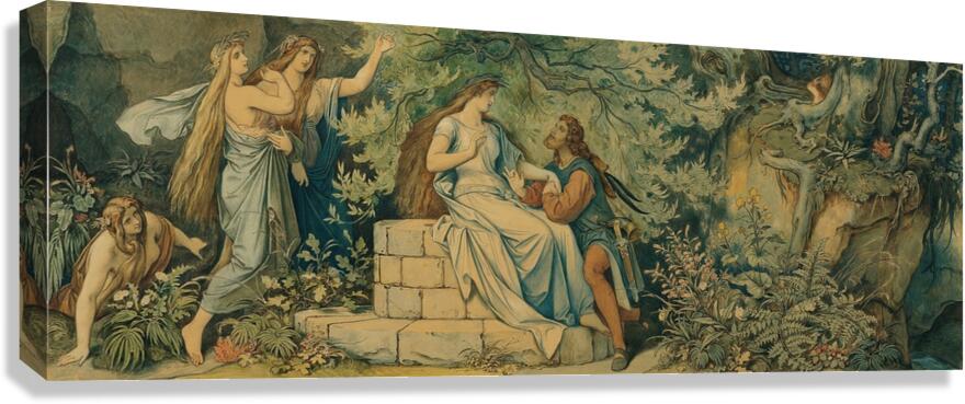 Die schöne Melusine. II. Am Waldbrunnen [1869] by Moritz von Schwind [1804–1871] Canvas Print