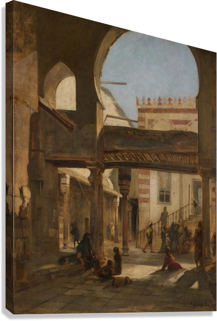 Szene im Kalaun Moscheen Komplex Kairo [1876] by Franz von Lenbach [1836–1904] Canvas Print
