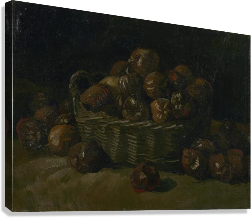 Basket of apples [1885] by Vincent van Gogh [1853–1890] Canvas Print