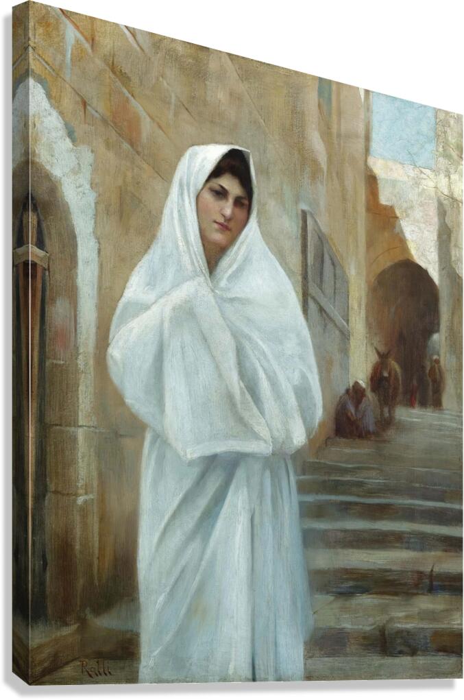 Young Girl. Jerusalem by Theodoros Ralli [1852–1909] Canvas Print