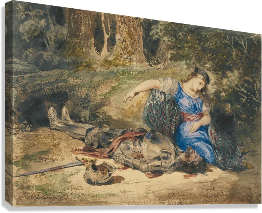 The Death of Lara [about 1824] by Eugène Delacroix [1798–1863] Canvas Print
