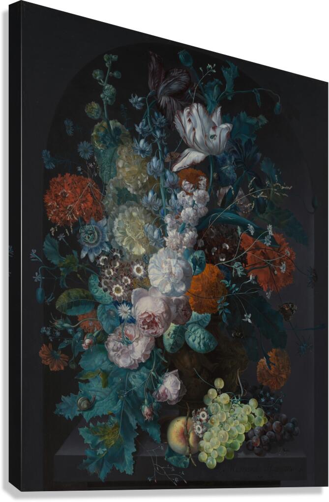 A Vase of Flowers [1716] by Margareta Haverman [1693–1722] Canvas Print