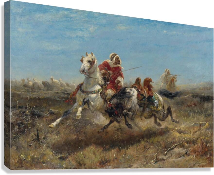 The Chase by Adolf Schreyer [1828–1899] Canvas Print