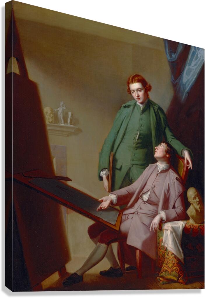 A Conversation [The Artist’s Brothers Peter and James Romney] [1766] by George Romney [1734–1802] Canvas Print