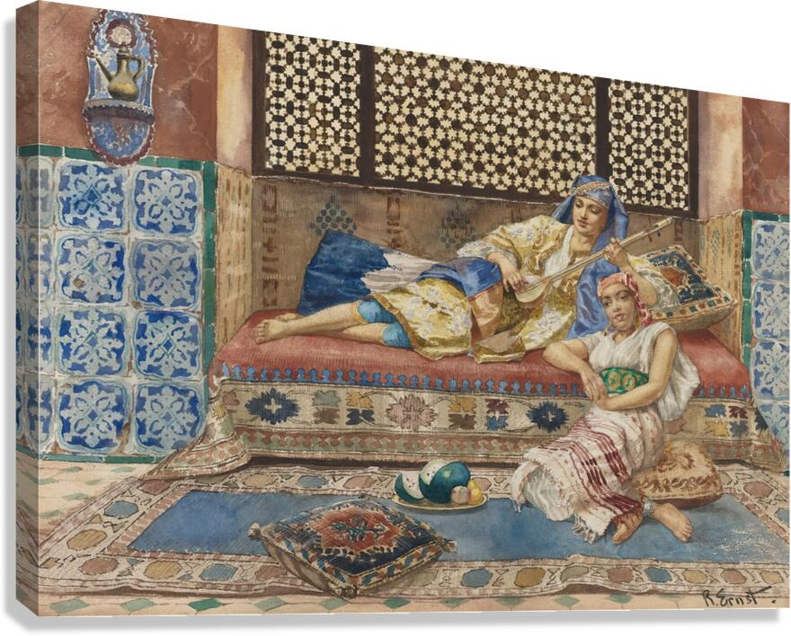 Harem song by Rudolf Ernst [1854–1932] Canvas Print