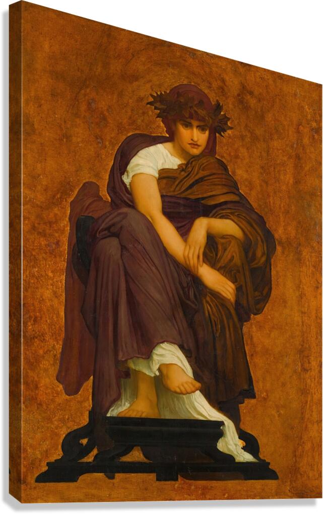 Mnemosyne. Mother of the Muses by Frederic Leighton [1830–1896] Canvas Print