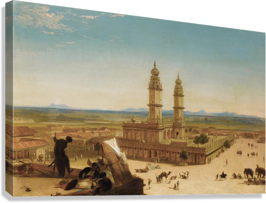 Oriental Landscape with Mosque by Alberto Pasini [1826–1899] Canvas Print