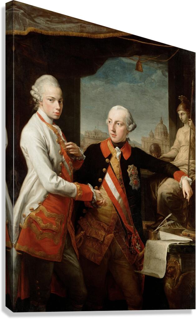 Emperor Joseph II With Grand Duke Pietro Leopoldo Of Tuscany by Pompeo Batoni [1708–1787] Canvas Print