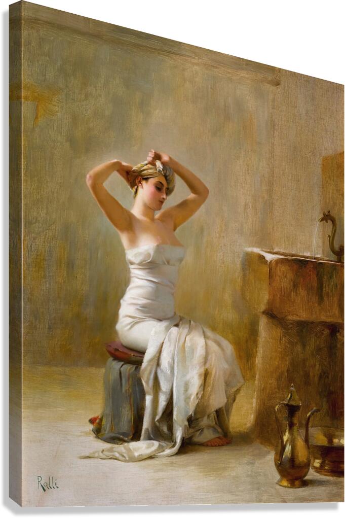 After The Bath by Theodoros Ralli [1852–1909] Canvas Print