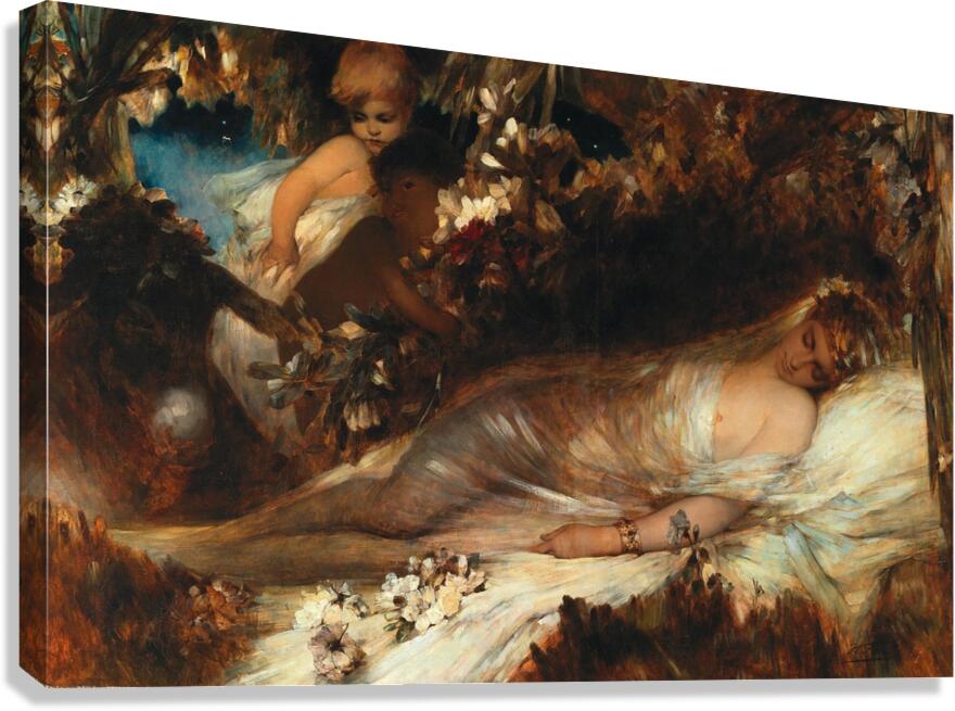 Titania Sleeping by Heinrich Faust [1843–1891] Canvas Print