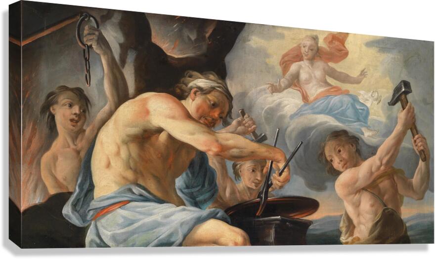 Vulcan Forges The Arms For Aeneas by Jacques Firens [Circle] [ca 1582–ca 1620] Canvas Print