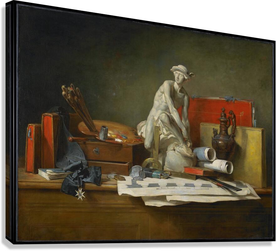 The attributes of the arts and the rewards which are accorded them [1766] by Jean Siméon Chardin [1699–1779] Canvas Print