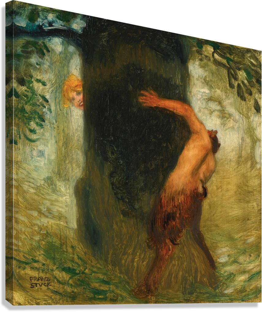 Neckerei [The Tease] by Franz von Stuck [1863–1928] Canvas Print