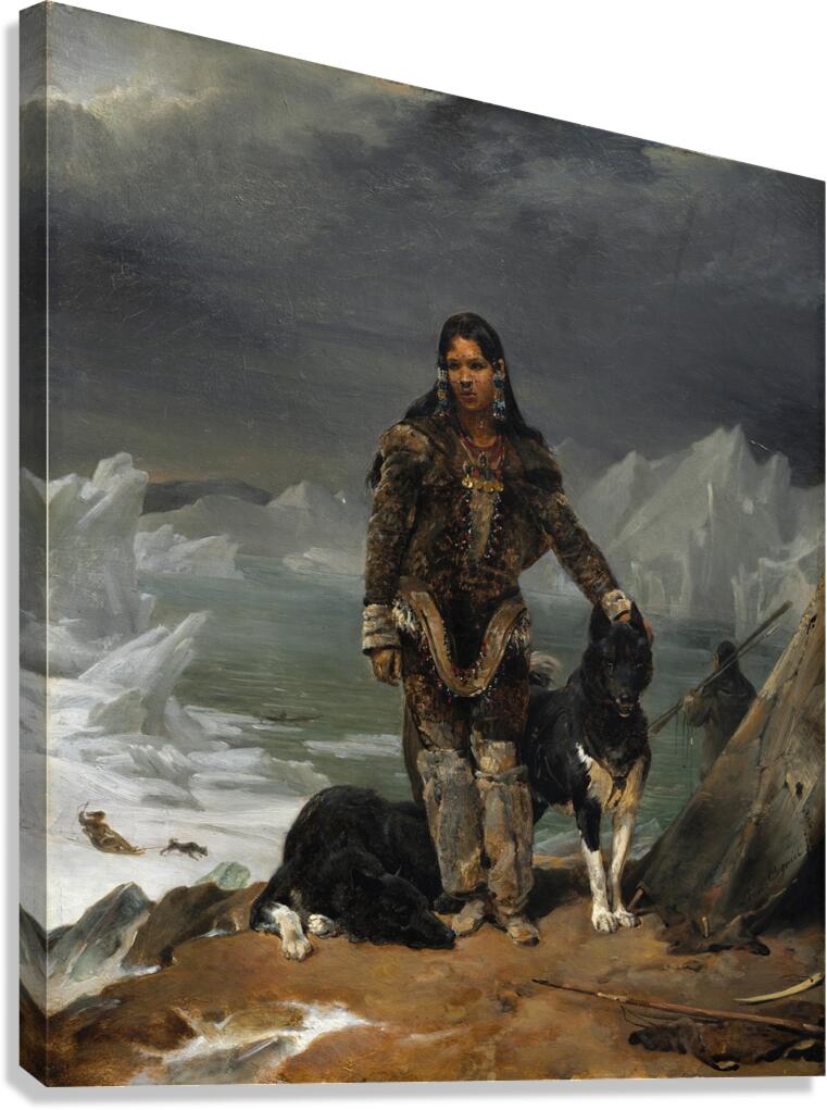 A Woman from the Land of Eskimos [1826] by Léon Cogniet [1794–1880] Canvas Print