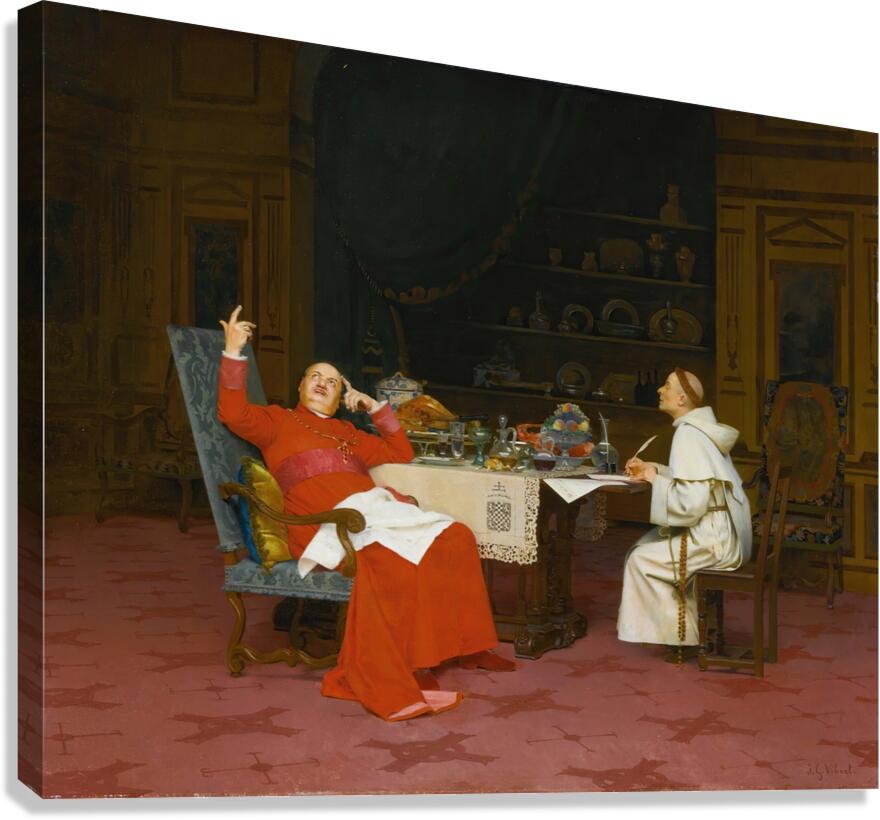 Sermon Sur L’abstinence by Jehan Georges Vibert [1840–1902] Canvas Print
