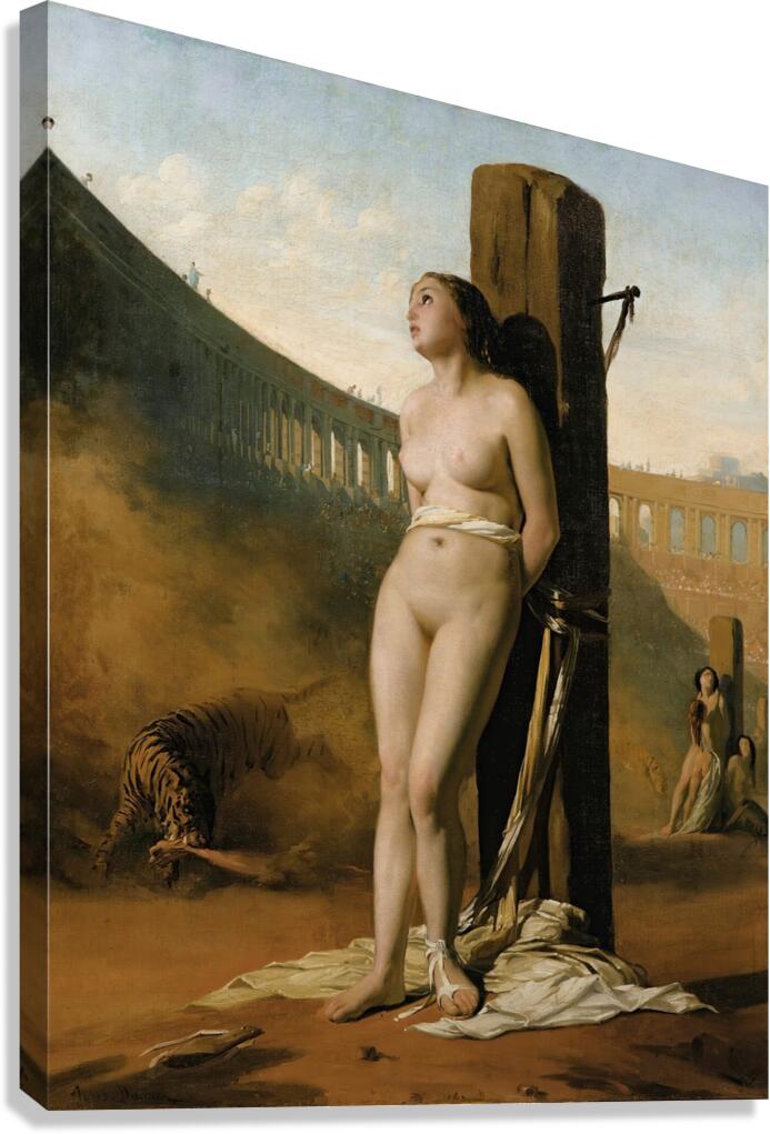 Blandina In The Amphitheater Of Lyon by Jules–Antoine Duvaux [1818–1884] Canvas Print