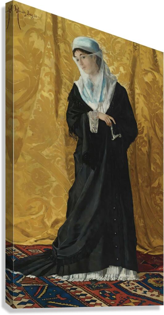 A Lady Of Constantinople [1881] by Osman Hamdi Bey [1842–1910] Canvas Print