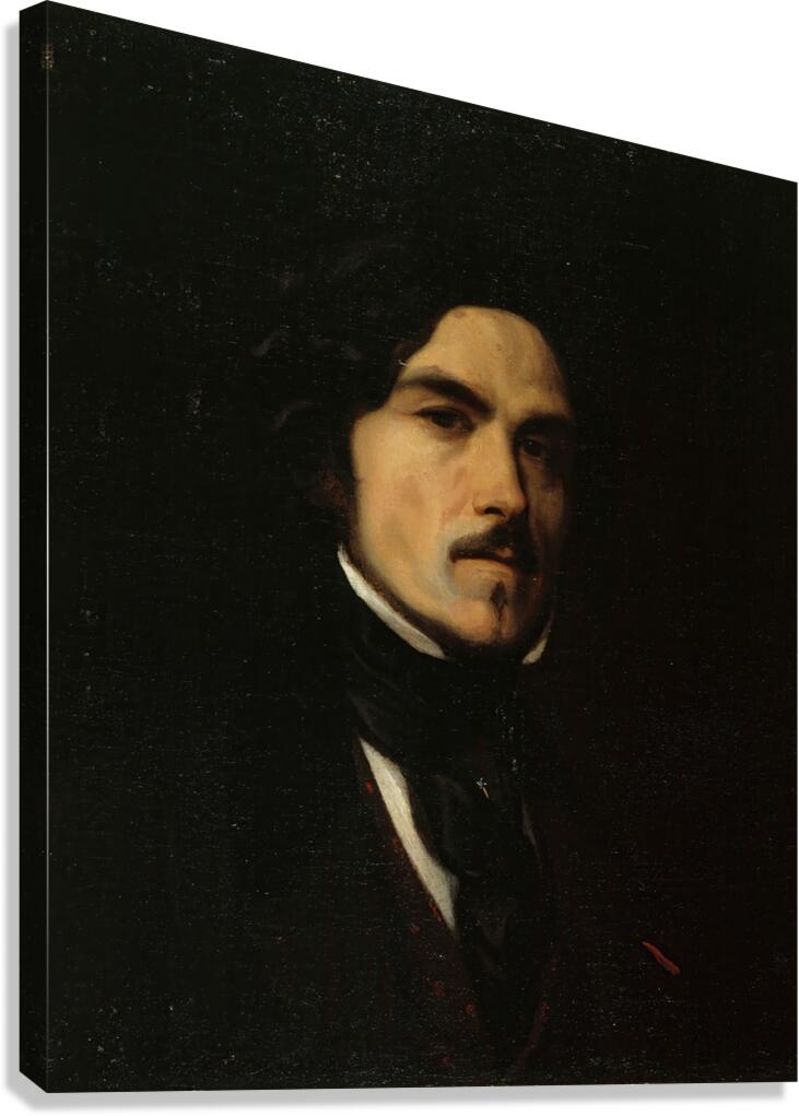 Portrait d’Eugène Delacroix [1798–1863]. Peintre [1840] by Emile Champmartin [1797–1883] Canvas Print
