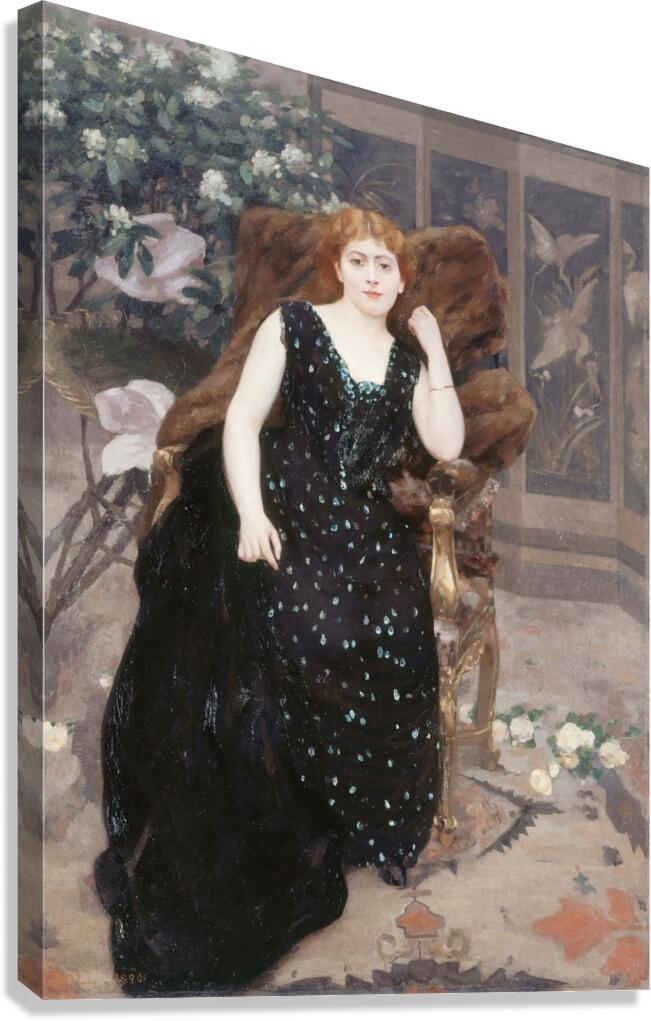 Portrait de Jane Hading [1890] by Alfred Philippe Roll [1846–1919] Canvas Print
