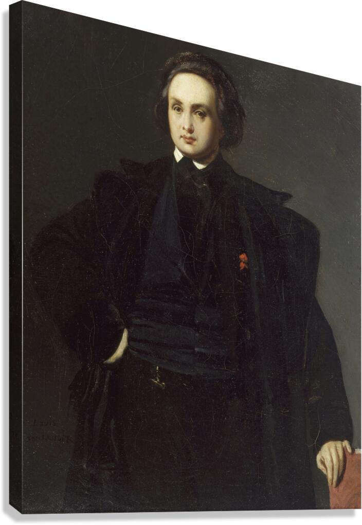 Victor Hugo [1839] by Louis Candide Boulanger [1806–1867] Canvas Print