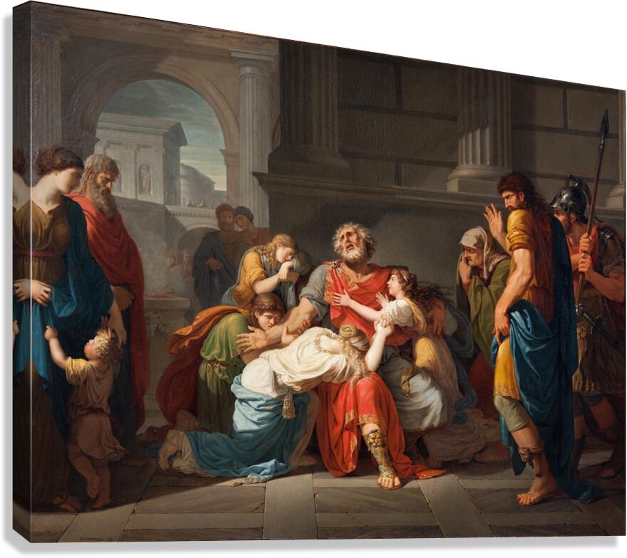 The Blind Oedipus Commending his Children to the Gods [1784] by Bénigne Gagneraux [1756–1795] Canvas Print