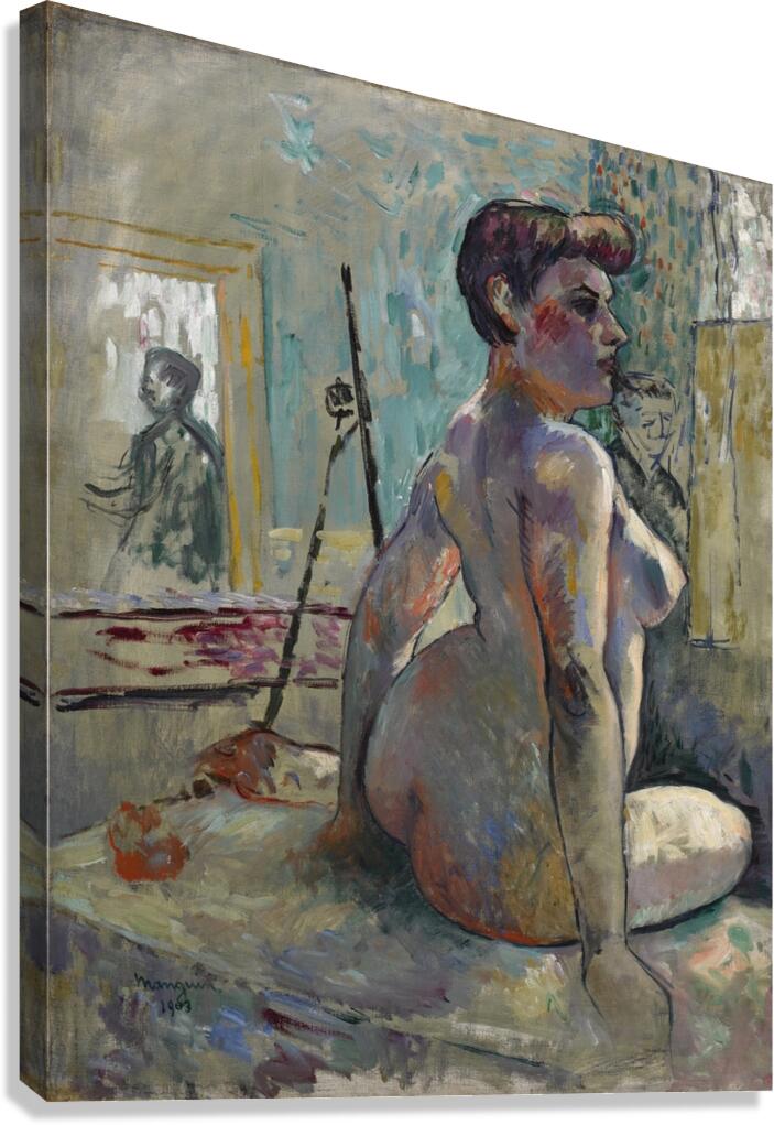 Nu à l’atelier [La Croupe. Rue Boursault] [1903] by Henri Manguin [1874–1949] Canvas Print