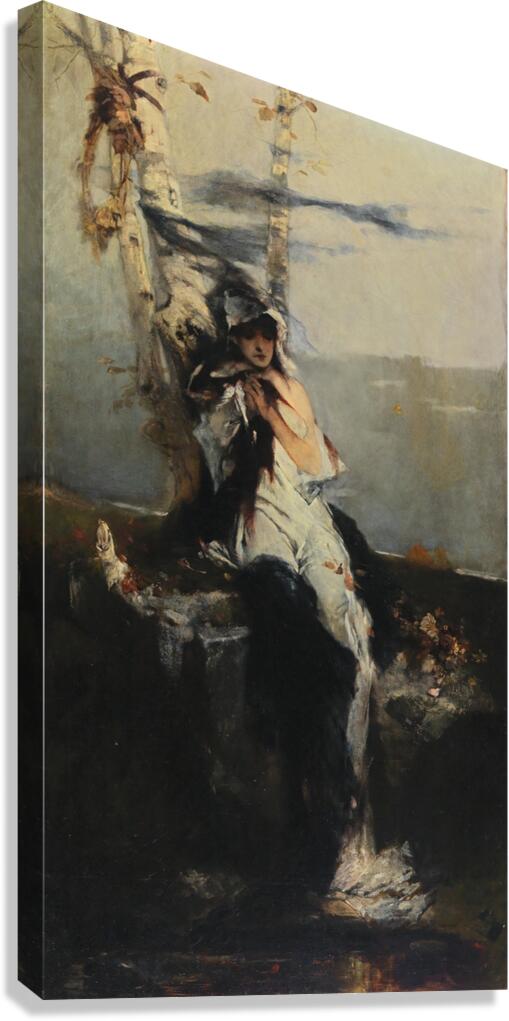 Die Erwartung [1880] by Raphael von Ambros [1855–1895] Canvas Print