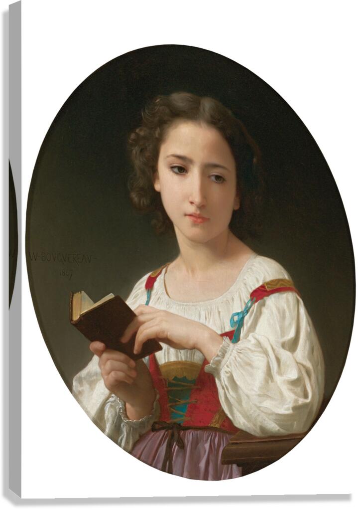 Le Livre D’heures [1867] by William Bouguereau [1825–1905] Canvas Print