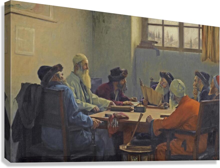 The Seven Rabbis in Jerusalem by Theodoros Ralli [1852–1909] Canvas Print