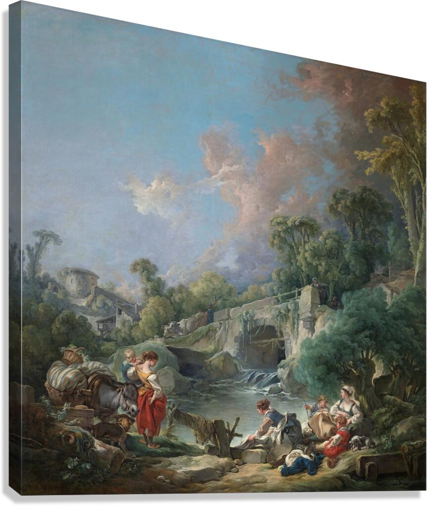 Washerwomen [1768] by François Boucher [1703–1770] Canvas Print