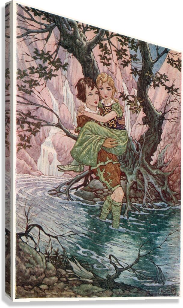 Curdie had again and again to carry her [1949] by Charles Folkard [1878–1963] Canvas Print