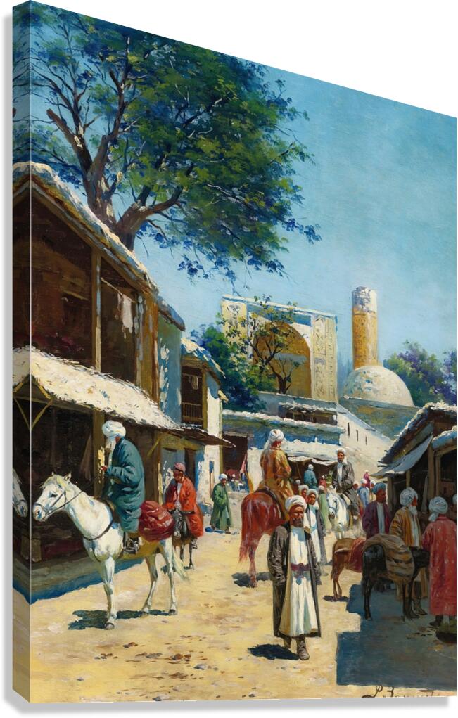 Samarkand Street Market by Richard Karlovich Zommer [1866–1939] Canvas Print