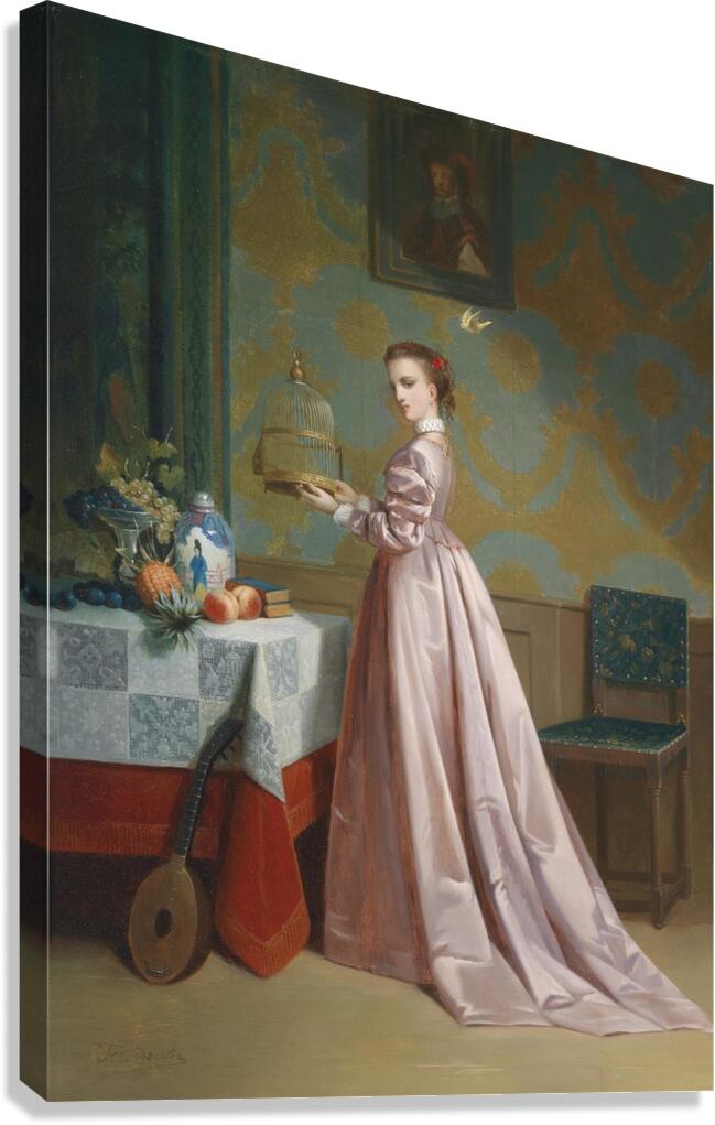 Kurze Freiheit für den Liebling by Francois J Jacobs [1832–1887] Canvas Print