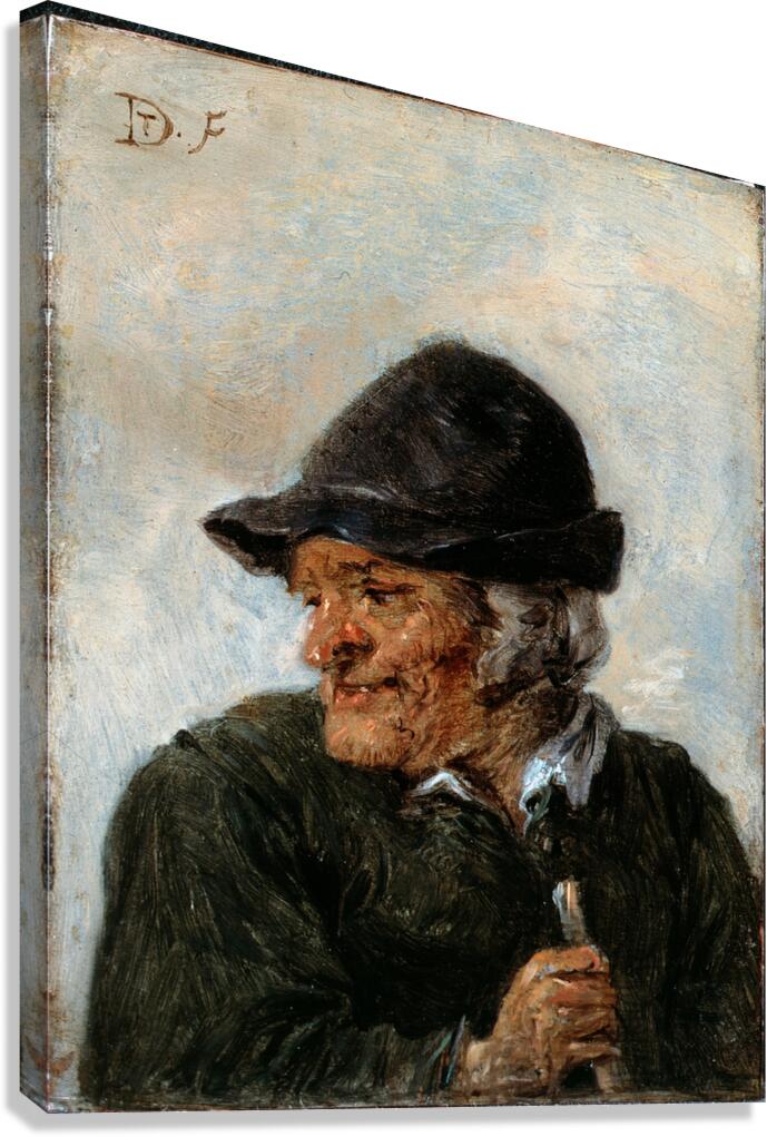 A Peasant by David Teniers The Younger [1610–1690] Canvas Print