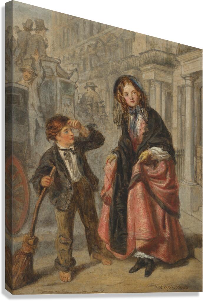 The crossing sweeper [1863] by William Powell Frith [1819–1909] Canvas Print