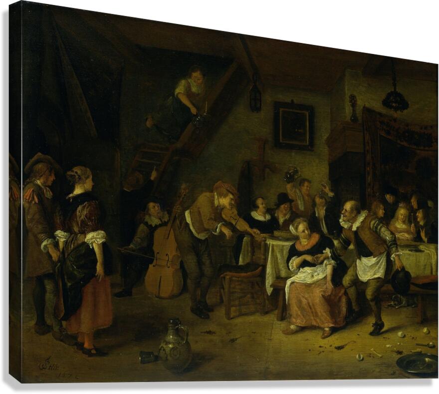 Peasant wedding [1672] by Jan Steen [1626–1679] Canvas Print
